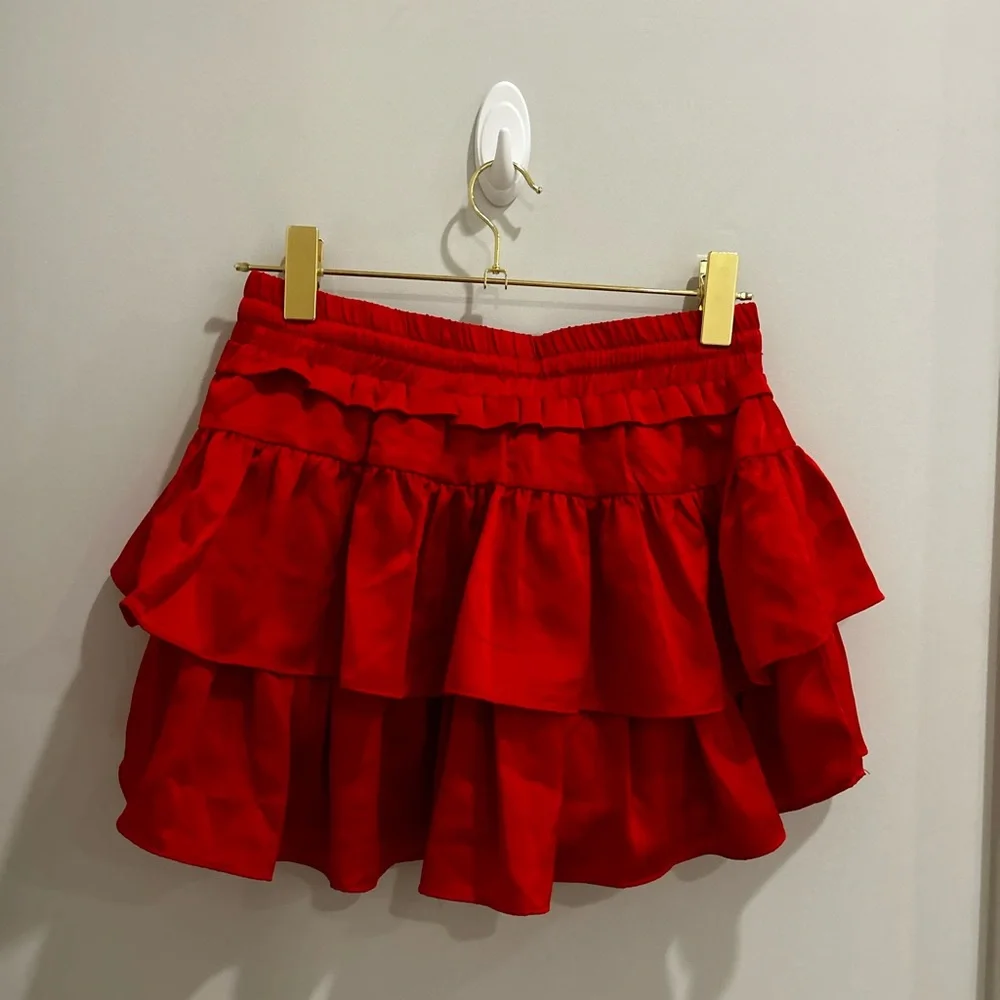 Red Ruffle Mini Skort - Picture 7 of 7